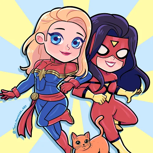 Ms Marvel with Spiderwoman